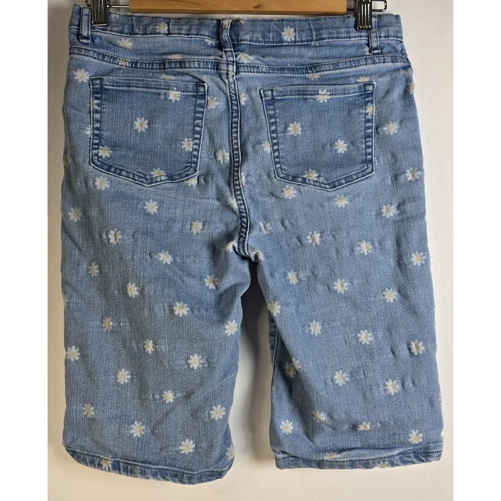 The Childrens Place Skimmer Pant Court Shorts Adjustable Waist Daisy Print Sz 16